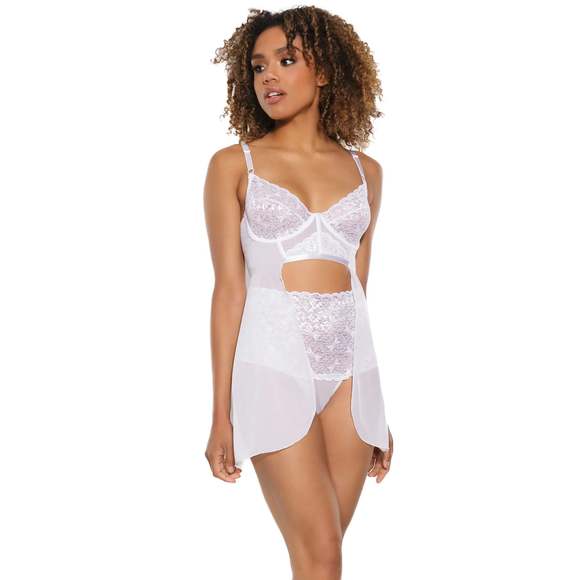 Sexy Babydoll Thong SET- Coquette - 23101 - White